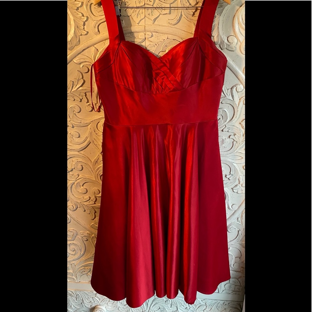 Unique Vintage Red Satin Swing Dress Size 3X